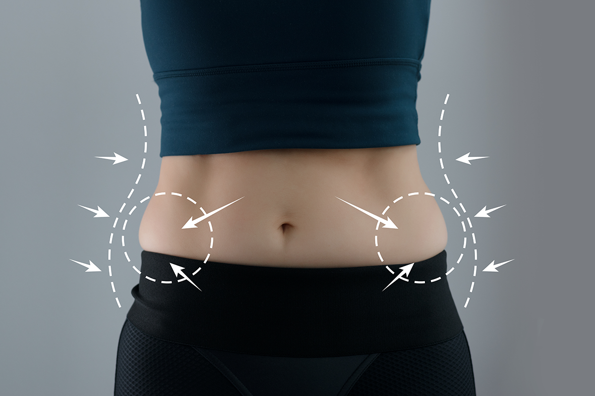 Abdominal fat problems, massaging marks