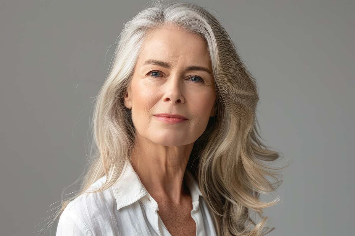 Attractive mature lady with glowing complexion