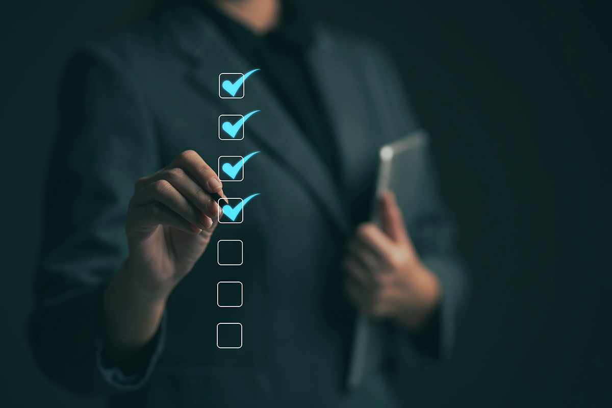 Business performance checklist concept