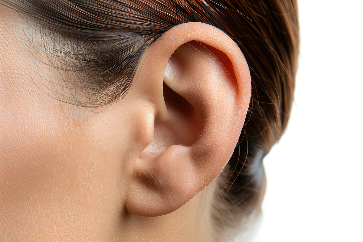 Closeup of a woman ear