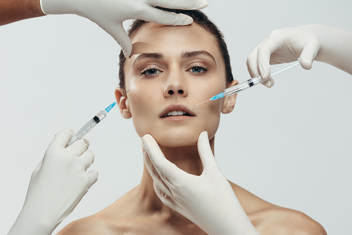 Woman receiving Botox injections